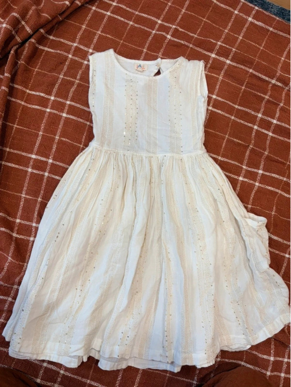 White sparkle boutique dress girls size 8